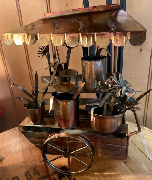 RC874 VINTAGE TIN FLOWER CART Vintage Vibe 232 Centerville Tpke N